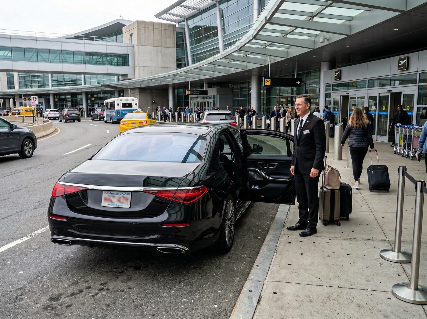 Professional driver at airport terminal
